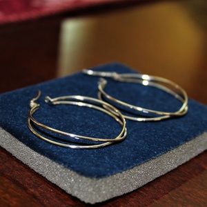STERLING SILVER DOUBLE HOOP EARRINGS